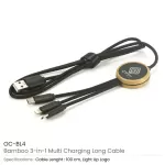 Bamboo 3-in-1 Multi-Charging Long Cable ELOC-BLA4