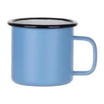  Customized Enamel Matt Mug with Black Rim 12oz