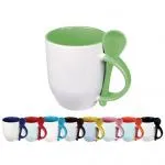 Customized Sublimation Porcelain  Mugs with Spoon