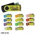 USB Flash Drives Mirror Shiny Gold Swivel  8GB