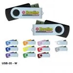 USB Flash Drives  with White Swivel 4GB