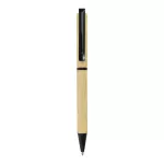 Cepheus Twist Action Bamboo Ball Pen with Black color Metal Clip 