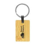 Bamboo & Metal Keychain Rectangle 