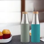 Classic Stainless Steel Water Bottle with Wooden Lid- New Year Products