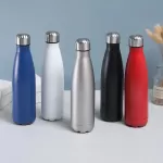 Cola Shape Sports Water bottle Double Wall  Stainless Steel  with silver color lid