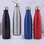 Cola Shape Sports Water bottle Double Wall  Stainless Steel  with silver color lid