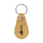 Cork PU Keychains with Metal Flat key Ring