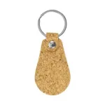 Cork PU Keychains with Metal Flat key Ring