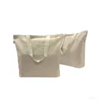 Natural Creme Color with Long Handles Shopper Gusset