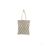 Fancy Canvas Tote Bag with Leaf Design 