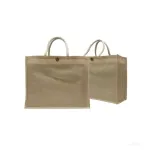 Jute with Cotton Bag Mix with Natural Color and Long Webbing Handles