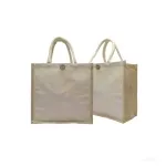 Jute with Cotton Bag Mix with Natural Color and Long Webbing Handles