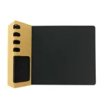 Foldable Cork+PU Mousepad with Mobile & Pen Holder