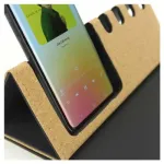 Foldable Cork+PU Mousepad with Mobile & Pen Holder