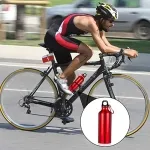 Phoenix Promotional reusable metal aluminum sports drink water Shiny bottle  with carabiner cover