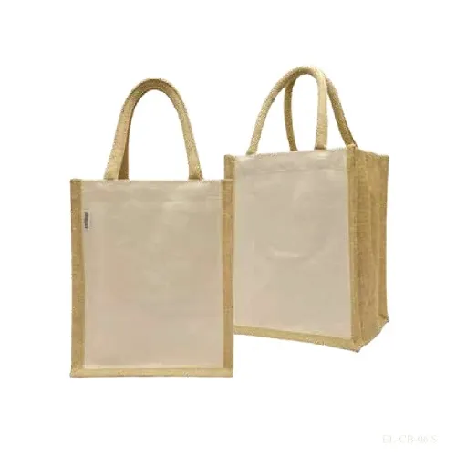 Canvas Bag & Jute Spine & Short Cotton Padded Handles