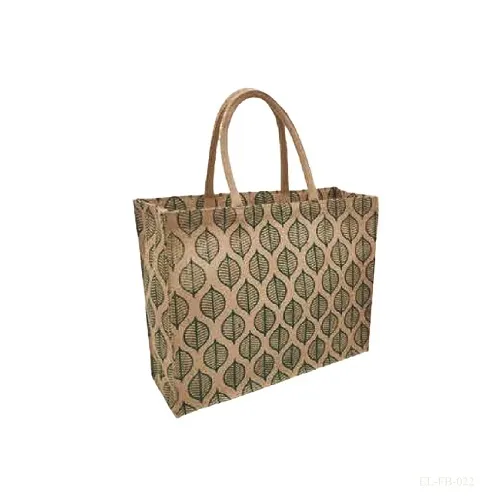 Fancy Jute Bag Leaf Design 