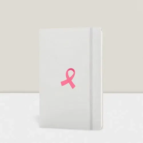 Breast Cancer Day Promotional PU Leather Notebooks without Pen Holder
