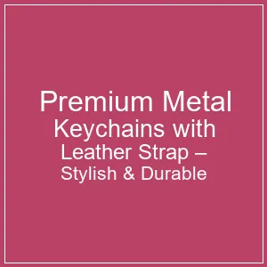  Customizable Metal Keychains with Leather Strap for Gifts