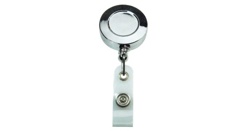 Silver Shiny Round Reel Badge 125-SS