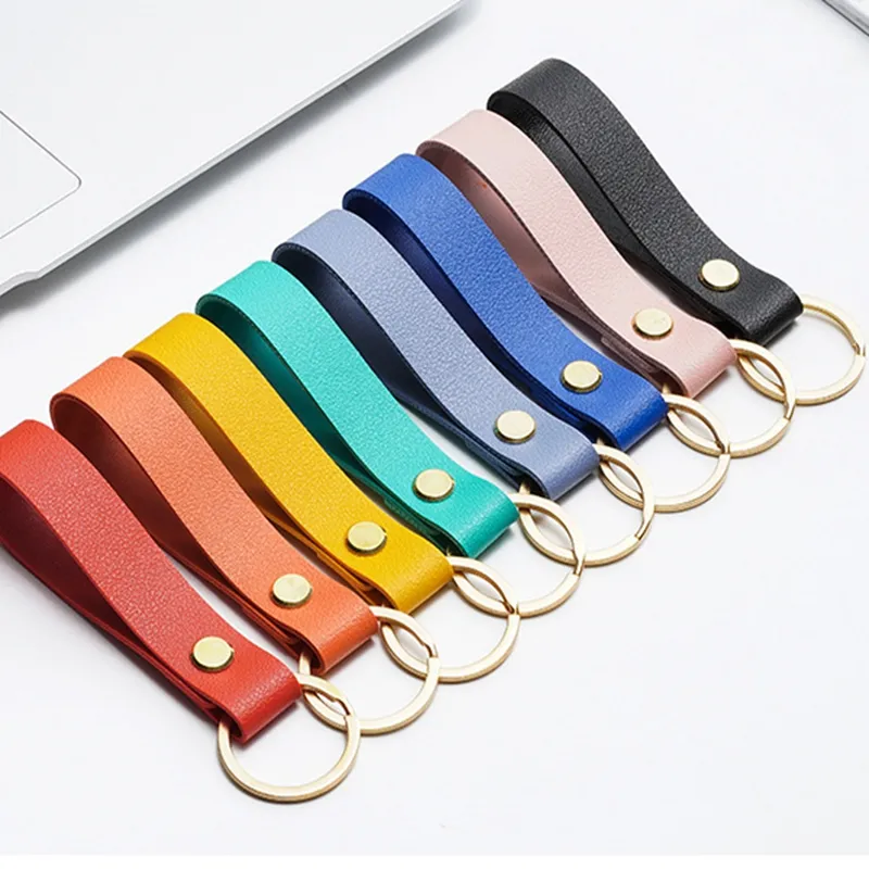 Business Gift Leather Key Chain Grey Color Business Gift Leather Key Chain Grey Color