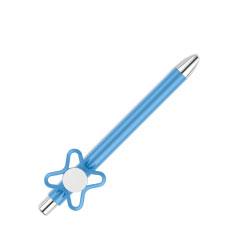 Spinner On Top Light Blue Ball Pen 