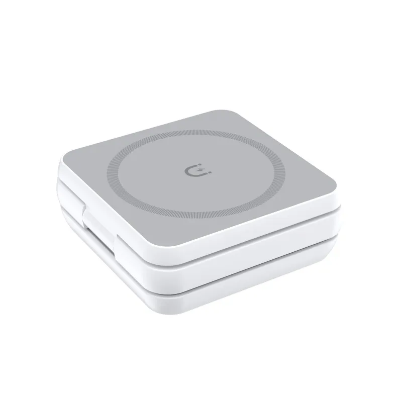 3 in 1 Portable and Foldable Wireless Magnetic Phone Charger Stand 15W Wireless Charger Fast Charging for iphone - White