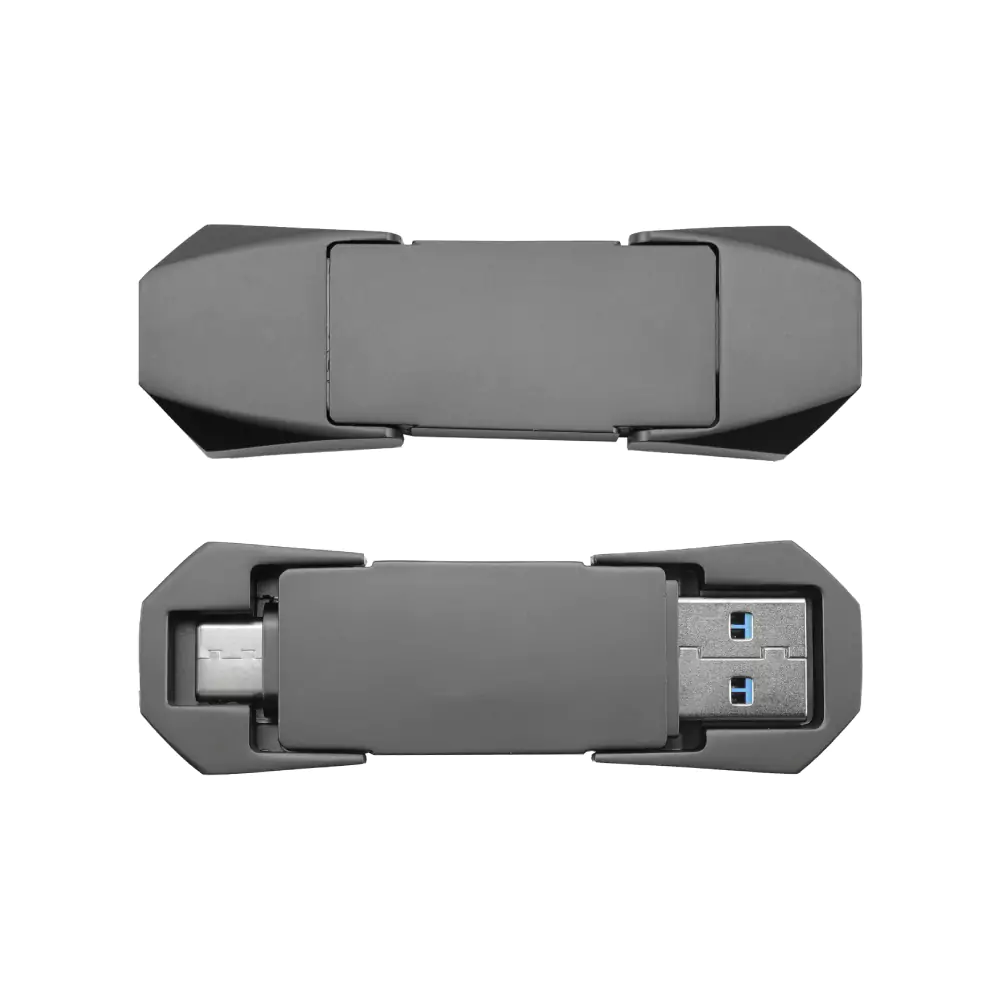 Pisces OTG USB Flip in Gun Metal 32GB V. 3.0 Type C Flip Magnetic