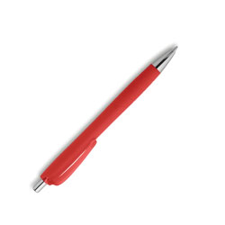 Rubberized Grip Ball Pen Red