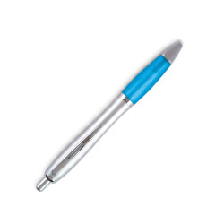 Push Button satin body Pen Light Blue