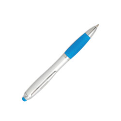 Twist Stylus Ball Pen With Matching Tip Light Blue