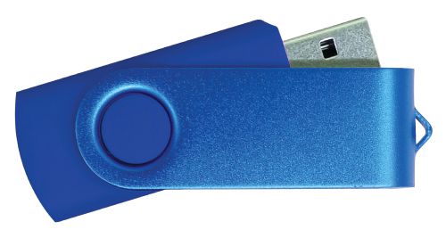 USB Flash Drive Navy Blue with Blue Swivel
