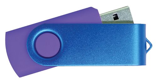 USB Flash Drive  Purple with Blue Swivel 8GB