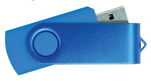 USB Flash Drive Royal Blue with Blue Swivel 32GB