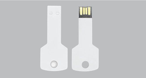 USB Flash Drives Key Shaped - White USB Flash Drives Key Shaped - White