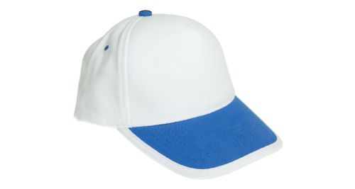 Cotton Caps White and Royal Blue Color
