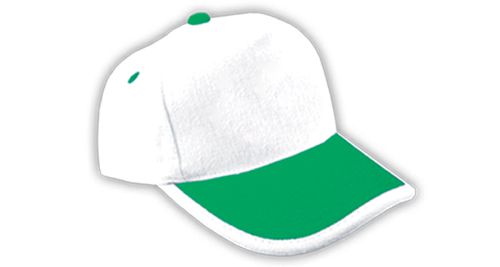 Cotton Caps White and Green Color
