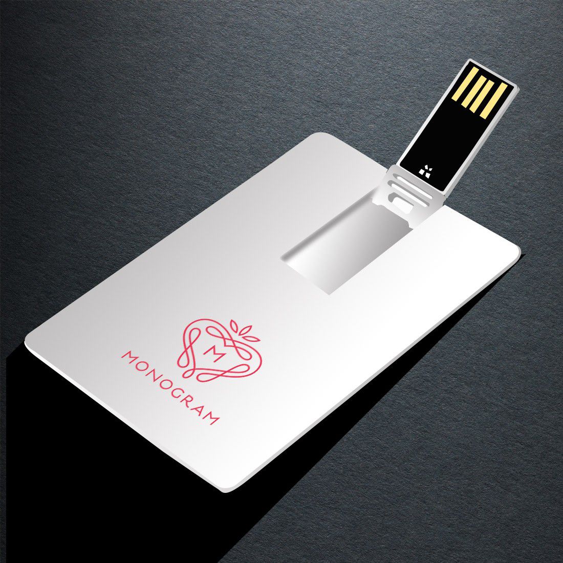 Card Shaped USB Flash 16GB White Card Shaped USB Flash 16GB White