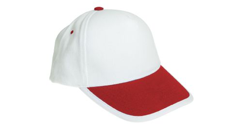 Cotton Caps White and Red