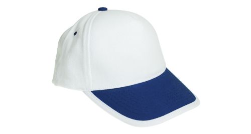 Cotton Caps White and Navy Blue