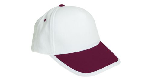 Cotton Caps White and Maroon
