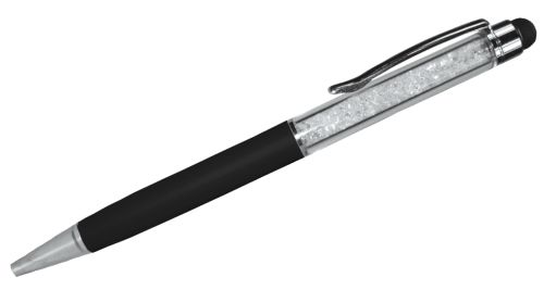 Crystal Pens with Stylus - Black Color