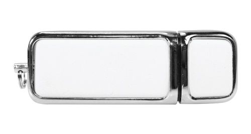Leather with Chrome USB Flash Drive White Color Leather with Chrome USB Flash Drive White Color