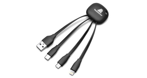 Light Up Logo Multi Charging Cable Black