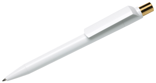 Maxema Pen White with Gold Plated Push Button