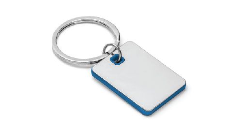 Metal Keychains Square Royal Blue