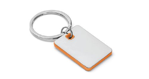 Metal Keychains Square Orange