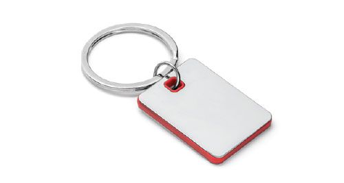 Metal Keychains Square Red 