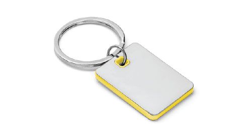 Metal Keychains Square Yellow 