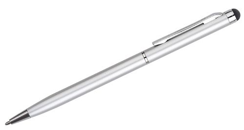 Slim Metal Pens with Stylus - Silver Color